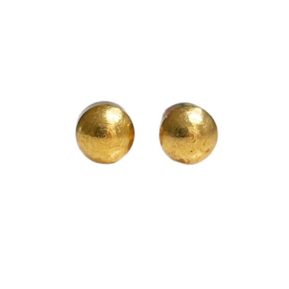 Vintage 14k gold plated round small stud earrings
